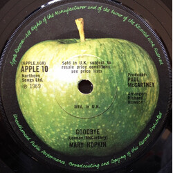 Mary Hopkin Goodbye USED VINYL 7INCH 45 RPM SINGLE