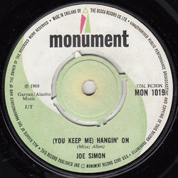 Joe Simon (You Keep Me) Hangin' On Vinyl 7" USED