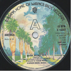 America (2) Sister Golden Hair USED VINYL 7INCH SINGLE 45 RPM