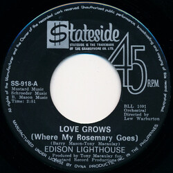 Edison Lighthouse Love Grows (Where My Rosemary Goes) USED VINYL 7INCH SINGLE 45 RPM
