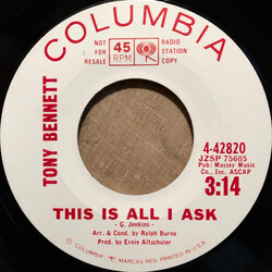 Tony Bennett True Blue Lou / This Is All I Ask USED VINYL 7INCH 45 RPM PROMO