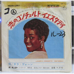 Sarah Vaughan A Lover's Concerto / Yesterday USED VINYL 7INCH 45 RPM SINGLE STEREO