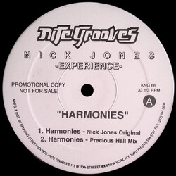 Nick Jones Experience Harmonies USED VINYL 12INCH 33 S RPM PROMO