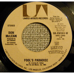 Don McLean Fool's Paradise USED VINYL 7INCH 45 RPM STYRENE STEREO