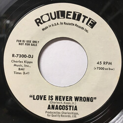 Anacostia Love Is Never Wrong USED VINYL 7INCH 45 RPM SINGLE PROMO