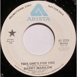 Barry Manilow This One's For You USED VINYL 7INCH 45 RPM PROMO STEREO MONO