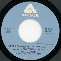 Eric Carmen Never Gonna Fall In Love Again USED VINYL 7INCH 45 RPM SINGLE STYRENE STEREO