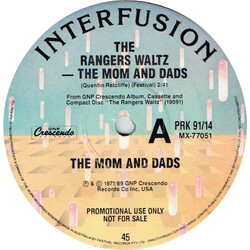 The Mom And Dads / Queen Ida The Rangers Waltz USED VINYL 7INCH 45 RPM SINGLE PROMO