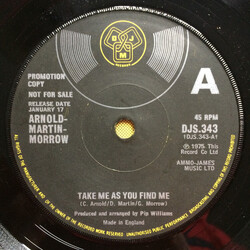 Arnold, Martin And Morrow Take Me As You Find Me USED VINYL 7INCH PROMO