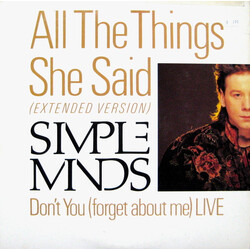 Simple Minds All The Things She Said / Don't You (Forget About Me) Live USED VINYL 12INCH 45 RPM STEREO