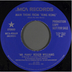 Roger Williams (2) Main Theme From "King Kong" USED VINYL 7INCH 45 RPM PROMO STEREO