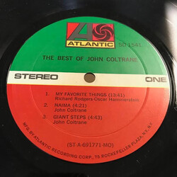 John Coltrane The Best Of John Coltrane Vinyl LP USED