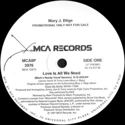 Mary J. Blige Love Is All We Need USED VINYL 12INCH PROMO