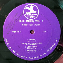 Thelonious Monk Blue Monk, Vol. 2 Vinyl LP USED