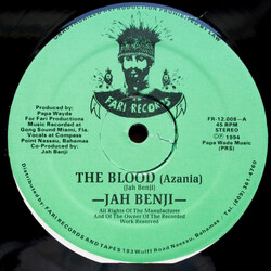 Jah Benji The Blood (Azania) USED VINYL 12INCH 45 RPM