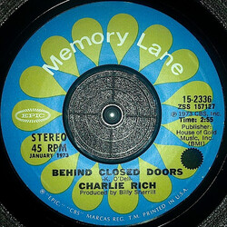 Charlie Rich Behind Closed Doors / I Take It On Home USED VINYL 7INCH 45 RPM REISSUE