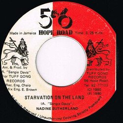 Nadine Sutherland Starvation On The Land USED VINYL 7INCH 45 RPM