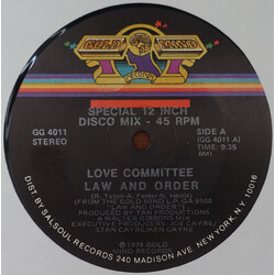 Love Committee Law And Order / Just As Long As I Got You USED VINYL 12INCH 45 RPM STEREO