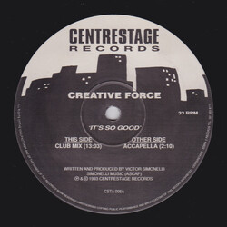Creative Force It's So Good USED VINYL 12INCH LIMITED EDITION 33 S RPM