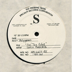 The Latin Rascals On The Edge USED VINYL 12INCH 33 S RPM TEST PRESSING