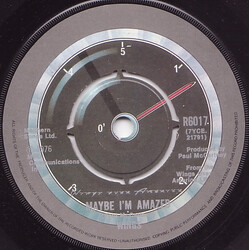Paul McCartney & Wings Maybe I'm Amazed USED VINYL 7INCH 45 RPM SINGLE