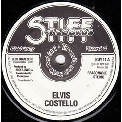 Elvis Costello Less Than Zero USED VINYL 7INCH 45 RPM SINGLE