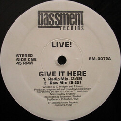 Live! Give It Here USED VINYL 12INCH 45 RPM