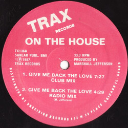 On The House Give Me Back The Love USED VINYL 12INCH 33 S RPM
