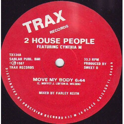 2 Houss People / Cynthia M Move My Body USED VINYL 12INCH 33 S RPM
