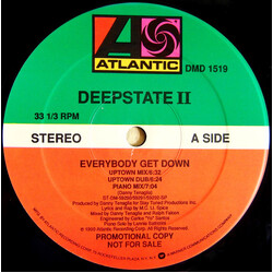 Deepstate II Everybody Get Down USED VINYL 12INCH 33 S RPM PROMO