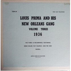 Louis Prima & His New Orleans Gang Louis Prima And His New Orleans Gang 1936 Volume Three Vinyl LP USED