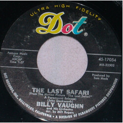 Billy Vaughn And His Orchestra The Last Safari USED VINYL 7INCH 45 RPM