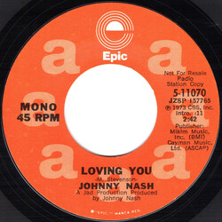 Johnny Nash Loving You USED VINYL 7INCH 45 RPM PROMO STYRENE STEREO MONO