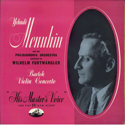 Béla Bartók / Yehudi Menuhin / Philharmonia Orchestra / Wilhelm Furtwängler Violin Concerto Vinyl LP USED