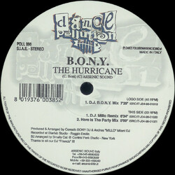 B.O.N.Y. The Hurricane USED VINYL 12INCH 45 RPM 33 S RPM
