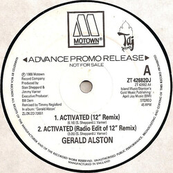 Gerald Alston Activated USED VINYL 12INCH 45 RPM PROMO