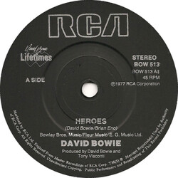 David Bowie Heroes USED VINYL 7INCH SINGLE REISSUE