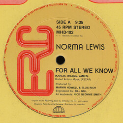 Norma Lewis For All We Know Vinyl 12" USED