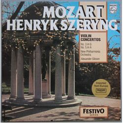 Wolfgang Amadeus Mozart / Henryk Szeryng / New Philharmonia Orchestra / Alexander Gibson Violin Concertos No. 3 in G No. 5 in A Vinyl LP USED