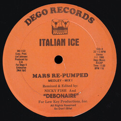 Italian Ice Mars Re-Pumped / Pizza Boy A Re-Mix USED VINYL 12INCH 33 S RPM