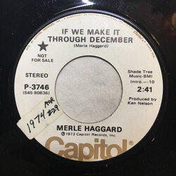Merle Haggard If We Make It Through December / Bobby Wants A Puppy Dog For Christmas USED VINYL 7INCH 45 RPM PROMO