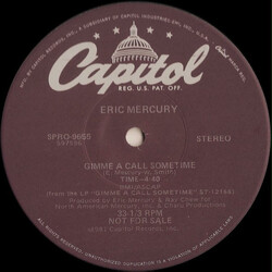 Eric Mercury Gimme A Call Sometime USED VINYL 12INCH PROMO