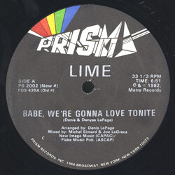 Lime (2) Babe, We're Gonna Love Tonite / You're My Magician USED VINYL 12INCH 33 S RPM REISSUE REPRESS