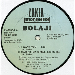 Bolaji I Want You / Massive Material USED VINYL 12INCH 33 S RPM