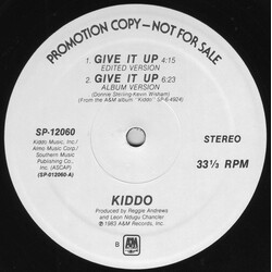 Kiddo (2) Give It Up USED VINYL 12INCH 33 S RPM PROMO