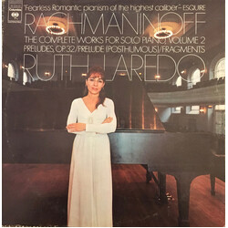 Ruth Laredo Rachmaninoff, The Complete Works For Solo Piano, Volume 2, Ruth Laredo Vinyl LP USED