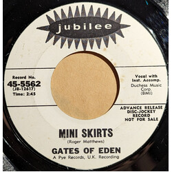 Gates Of Eden Mini Skirts USED VINYL 7INCH 45 RPM ADVANCE SINGLE PROMO STYRENE