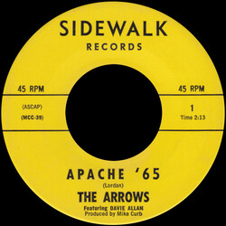 Davie Allan & The Arrows Apache '65 USED VINYL 7INCH 45 RPM SINGLE