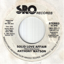 Anthony Watson (2) Solid Love Affair USED VINYL 7INCH 45 RPM PROMO STYRENE