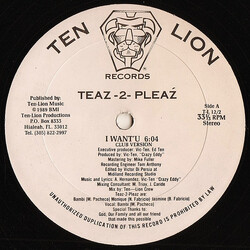 Teaz II Pleaz I Want'U USED VINYL 12INCH 33 S RPM
